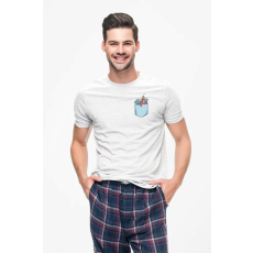 D&B Férfi/Unisex Póló PO00002 Angry Waves Pocket Fehér-Méret 3XL