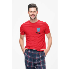  D&B Férfi/Unisex Póló PO00003 Aquarium Pocket Piros-Méret XL