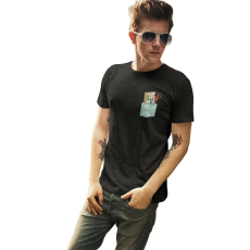  D&B Férfi/Unisex Póló PO00004 Be Awesome Pocket Fekete-Méret S