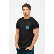 D&B Férfi/Unisex Póló PO00007 Child on Moon Pocket Fekete-Méret 3XL
