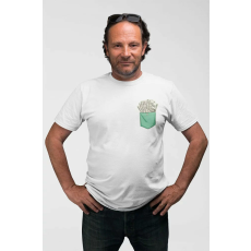  D&B Férfi/Unisex Póló PO00010 Dollar Pocket Fehér-Méret M