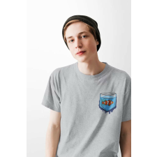 D&B Férfi/Unisex Póló PO00012 Fish Pocket Szürke-Méret XL férfi póló
