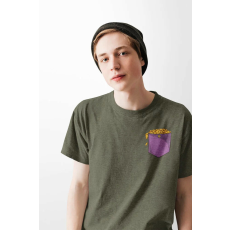  D&B Férfi/Unisex Póló PO00014 Golden Coins Pocket Katonai zöld-Méret XL