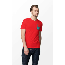 D&B Férfi/Unisex Póló PO00018 Knife Pocket Piros-Méret S férfi póló