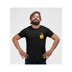  D&B Férfi/Unisex Póló PO00021 Monkey Butt Pocket Fekete-Méret S