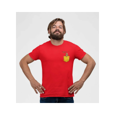  D&B Férfi/Unisex Póló PO00021 Monkey Butt Pocket Piros-Méret M