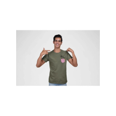  D&B Férfi/Unisex Póló PO00023 Palm Pocket Katonai zöld-Méret 2XL