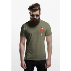  D&B Férfi/Unisex Póló PO00026 Pin Up Girl Pocket Katonai zöld-Méret L