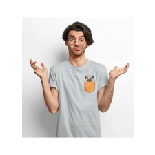 D&B Férfi/Unisex Póló PO00028 Pug Pocket Szürke-Méret 5XL férfi póló