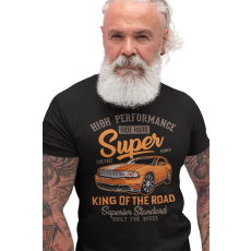 D&B Férfi/Unisex Póló ST00004 King Of The Road Fekete-Méret S