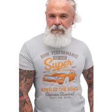  D&B Férfi/Unisex Póló ST00004 King Of The Road Szürke-Méret 2XL