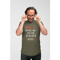  D&B Férfi/Unisex Póló ST00009 Teacher Katonai zöld -Méret 2XL