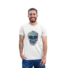  D&amp;B Férfi/Unisex Póló ST00027 Skull Fehér-Méret L férfi póló