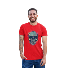 D&B Férfi/Unisex Póló ST00027 Skull Piros-Méret L férfi póló