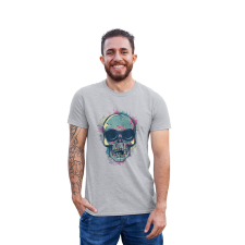 D&B Férfi/Unisex Póló ST00027 Skull Szürke-Méret M férfi póló