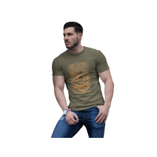  D&B Férfi/Unisex Póló ST00031 Whisky Old Katonai zöld -Méret S