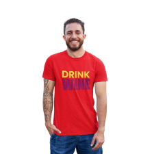 D&B Férfi/Unisex Póló ST00033 Drink Wine Piros-Méret 4XL férfi póló