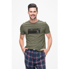 D&B Férfi/Unisex Póló ST00034 Unstoppable Katonai zöld -Méret M férfi póló