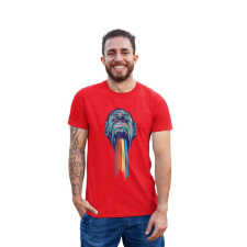 D&B Férfi/Unisex Póló ST00035 Monkey Piros-Méret L férfi póló