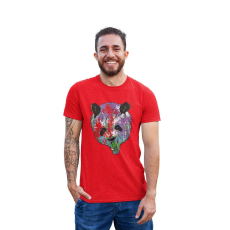  D&B Férfi/Unisex Póló ST00036 Panda Piros-Méret M