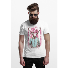  D&amp;B Férfi/Unisex Póló ST00037 Deer Fehér-Méret L férfi póló