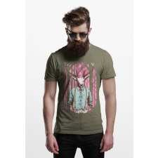 D&B Férfi/Unisex Póló ST00037 Deer Katonai zöld -Méret 2XL férfi póló