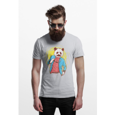  D&B Férfi/Unisex Póló ST00038 Panda Szürke-Méret S