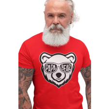 D&B Férfi/Unisex Póló ST00042 Papa Bear Piros-Méret 4XL férfi póló