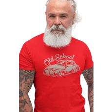  D&B Férfi/Unisex Póló ST00043 Old School Piros-Méret 2XL