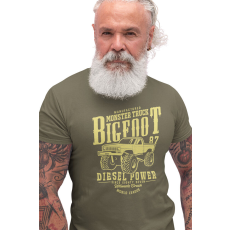  D&B Férfi/Unisex Póló ST00046 Big Foot Katonai zöld -Méret 2XL