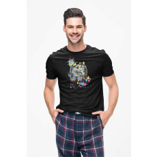  D&B Férfi/Unisex Póló ST00053 Cat Fekete-Méret 2XL