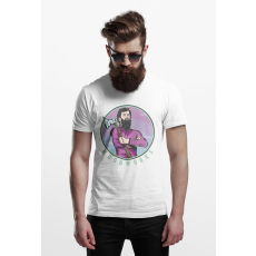  D&B Férfi/Unisex Póló ST00055 Wood Works Fehér-Méret 2XL