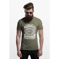D&B Férfi/Unisex Póló ST00056 Bartender Katonai zöld -Méret 3XL férfi póló