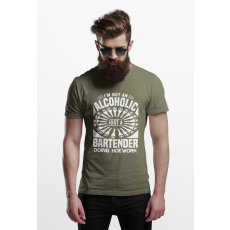  D&B Férfi/Unisex Póló ST00056 Bartender Katonai zöld -Méret M