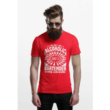 D&B Férfi/Unisex Póló ST00056 Bartender Piros-Méret 3XL férfi póló