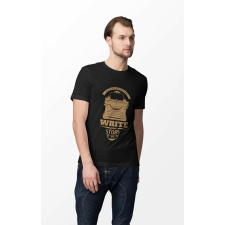 D&B Férfi/Unisex Póló ST00057 Write Fekete-Méret 5XL férfi póló