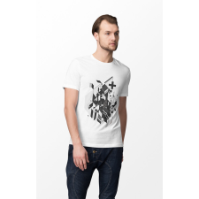 D&B Férfi/Unisex Póló ST00063 Abstrakt Fehér-Méret 3XL férfi póló
