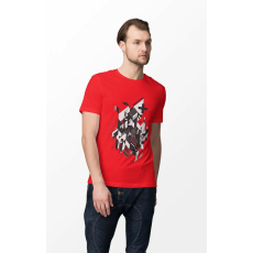  D&B Férfi/Unisex Póló ST00063 Abstrakt Piros-Méret M