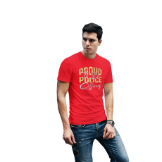 D&B Férfi/Unisex Póló ST00071 Police Piros-Méret L