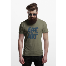  D&B Férfi/Unisex Póló ST00073 Eat More Art Katonai zöld -Méret 5XL