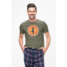  D&B Férfi/Unisex Póló ST00077 Yoga Katonai zöld -Méret 3XL