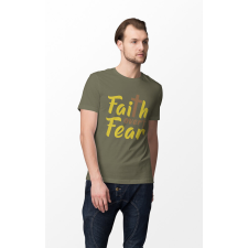 D&B Férfi/Unisex Póló ST00083 Faith Katonai zöld -Méret S férfi póló