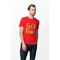  D&B Férfi/Unisex Póló ST00083 Faith Piros-Méret S