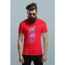 D&B Férfi/Unisex Póló ST00089 Our Time Piros-Méret M férfi póló