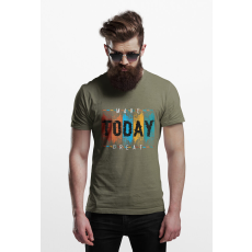  D&B Férfi/Unisex Póló ST00091 Today Katonai zöld -Méret M