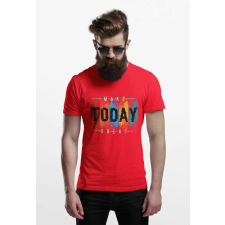 D&B Férfi/Unisex Póló ST00091 Today Piros-Méret 3XL férfi póló