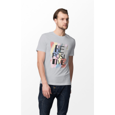  D&B Férfi/Unisex Póló ST00092 Be Positive Szürke-Méret 2XL
