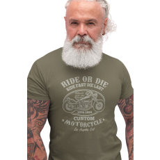  D&B Férfi/Unisex Póló ST00094 Ride Or Die Katonai zöld -Méret 5XL