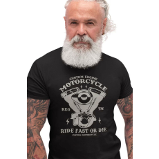  D&B Férfi/Unisex Póló ST00096 Motorcycle Fekete-Méret L
