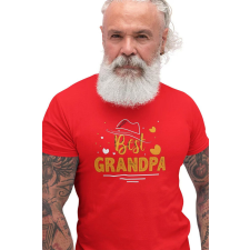 D&B Férfi/Unisex Póló ST00104 Grandpa Piros-Méret M férfi póló